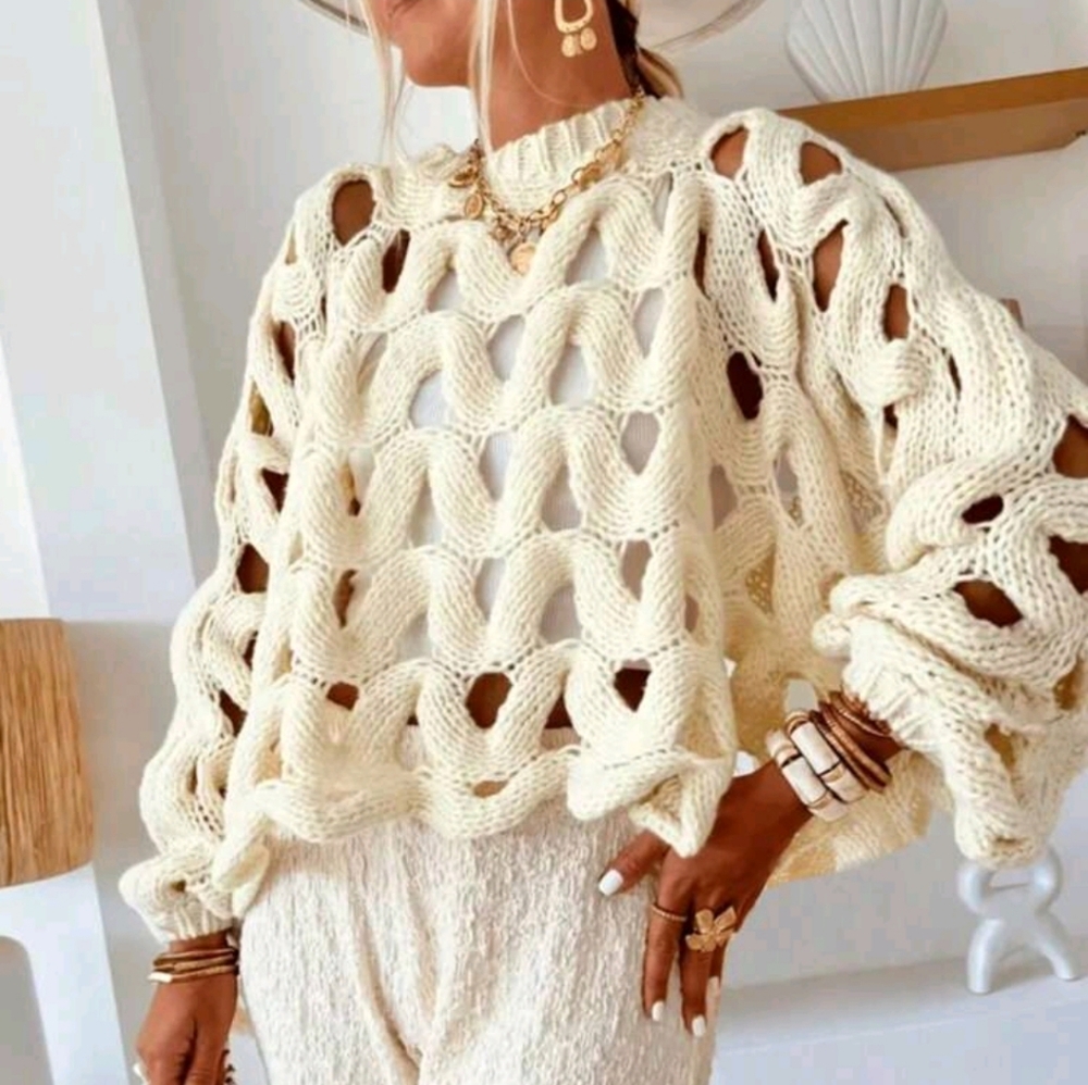 Women's Casual Spring Summer Solid Colour Casual Holiday Beach Skeleton Weave Lo